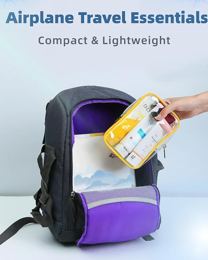 2 Packing Cubes 1 Quart Size Travel Bag TSA Approved Toiletry Bag Clear Small Purse Pouch International Long Flight Must Haves for Toiletries Makeup Liquids Airplane Europe Vacation Essentials