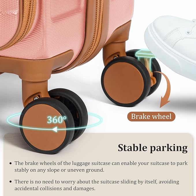 imiomo Carry on Luggage Airline Approved with Front Pocket and USB Port, Hard Shell 20 Inch Travel Carry-on Suitcase with Spinner Wheels and TSA Lock, Pink