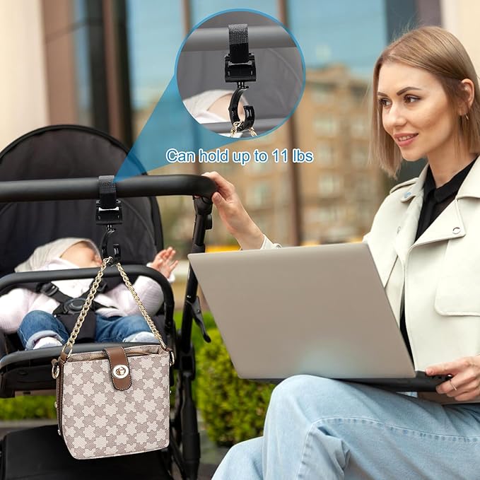 Accmor Stroller Cup Holder with Hook, Bike Cup Holder, Universal Cup Holder for Uppababy Nuna Doona Strollers, 2-in-1 Cup Phone Holder for Stroller Bike Wheelchair Walker Accessory