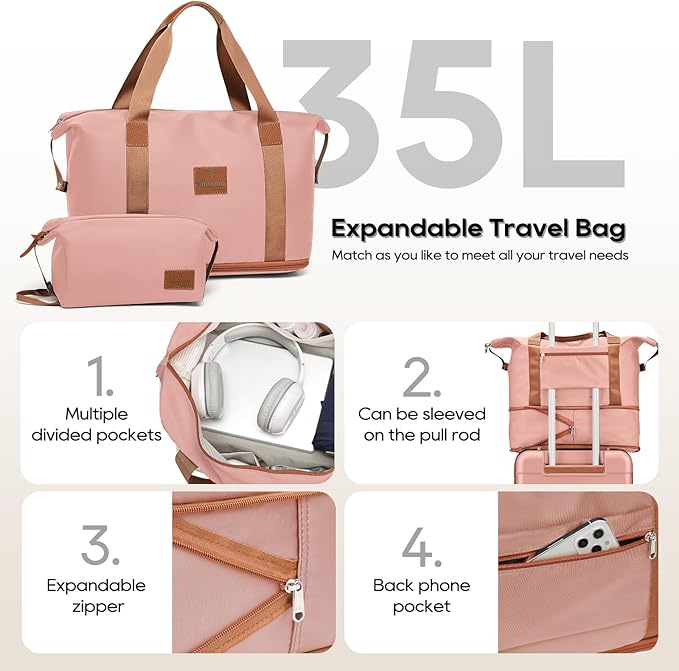 imiomo Carry on Luggage Airline Approved with Front Pocket and USB Port, Hard Shell 20 Inch Travel Carry-on Suitcase with Spinner Wheels and TSA Lock, Pink