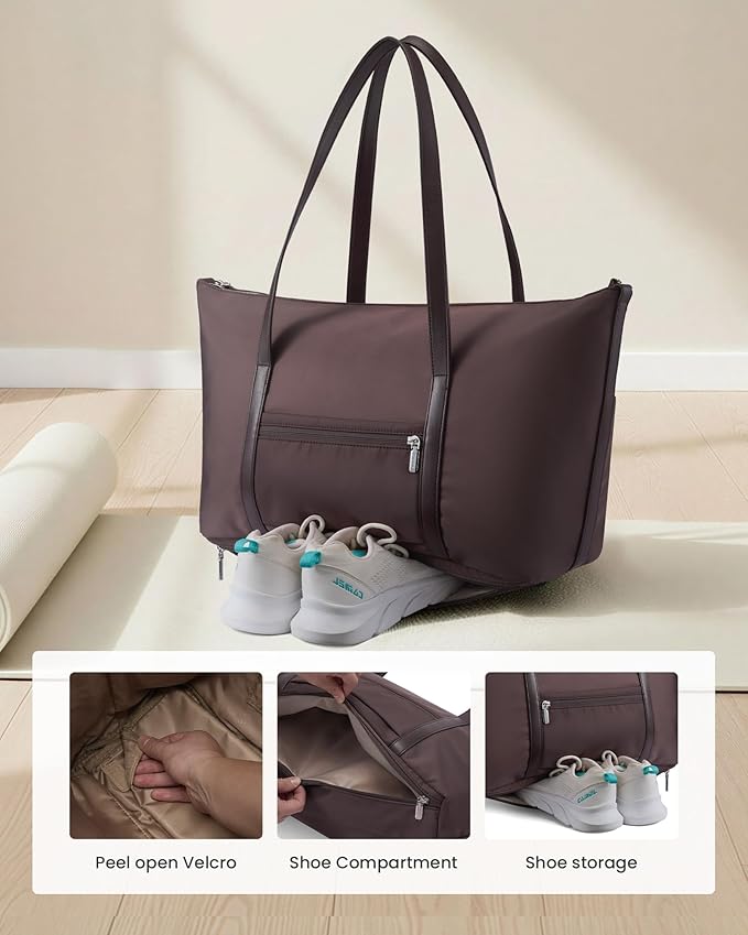LOVEVOOK Gym Bag for Women, Small Sport Duffle with Shoe Compartment, Weekender Travel Tote for Work Yoga Workout