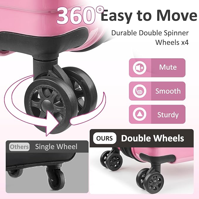 24inch Luggage with Spinner Wheels, Lightweight PC+ABS Hard Shell Suitcases, Expandbale Storage & TSA Aprovel Lock