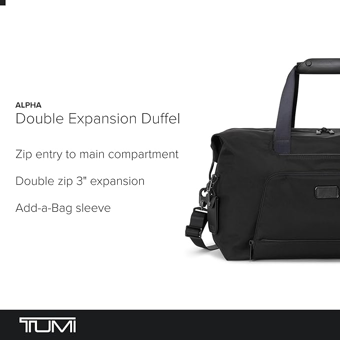 TUMI - Alpha Double Expansion Duffel - Business & Weekend Travel Duffel Bag - Designed for Durability & Functionality