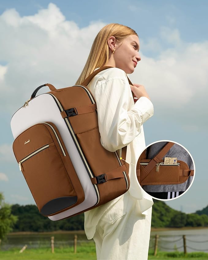 LOVEVOOK 56L Travel Backpack for Women & Men, Airline Approved Carry On Luggage with 3 Packing Cubes, TSA Overnight Bags, Waterproof Personal Item Bag, Weekender Essentials Backpacks fits 17" Laptop