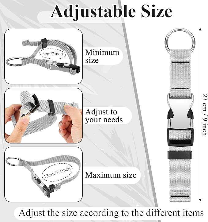 Amylove 3 Pcs Add a Bag Luggage Straps Gripper Heavy Duty Jacket Valises Strap for Travel Belt with Buckle Adjustable Baggage