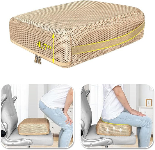 Booster Seat Cushion Extra Thick Chair Foam Cushion for Elderly Adult Booster Seat Elevation Pillow Extra Firm Riser Supportive Lift Chair Cushion Lift Pads for Home, Couch, Patio, Office Seats
