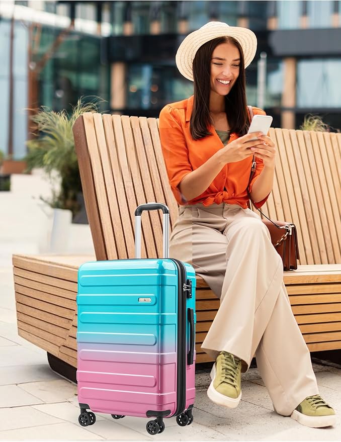 Tolino Carry on Luggage Checke Airline Approved,24 Inch Hardside Suitcase with Wheels TSA Lock, PC+ABS Lightweight Carry on Suitcases for Women and Men
