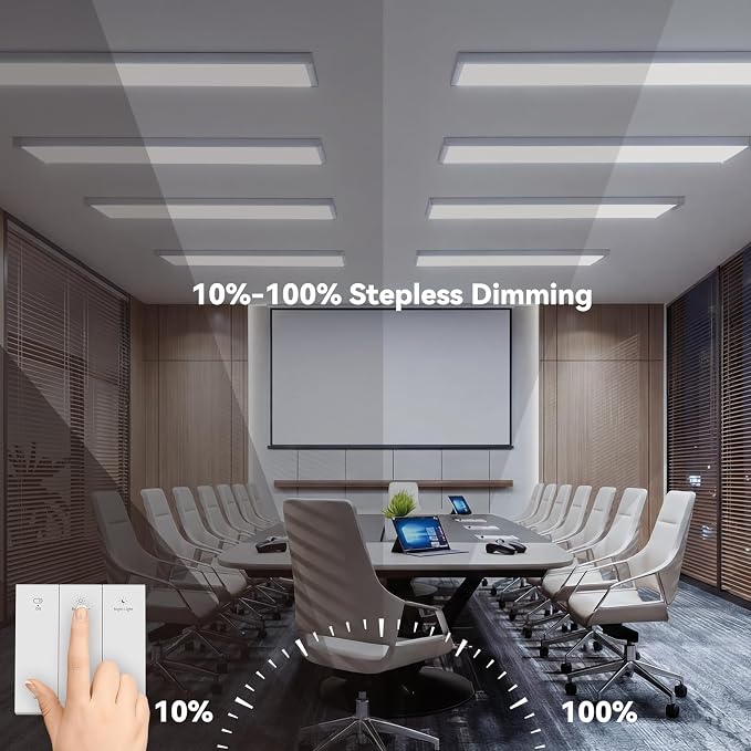 AIKVSXER 42PCS 1x4 LED Flat Panel Light Surface Mount with Wireless Switch | App Control, Night Mode, 50W 5500LM, 3000K/4000K/6500K, Ultra-Thin LED Light for Office Home,120-277V - White