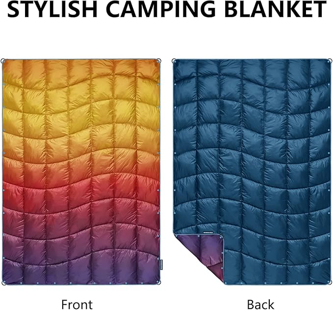 Camping Blanket, Puffy Blanket Lightweight Windproof Water Resistant for Outdoors,Hiking, Backpacking,Beach,Car,Picnic,Stadium