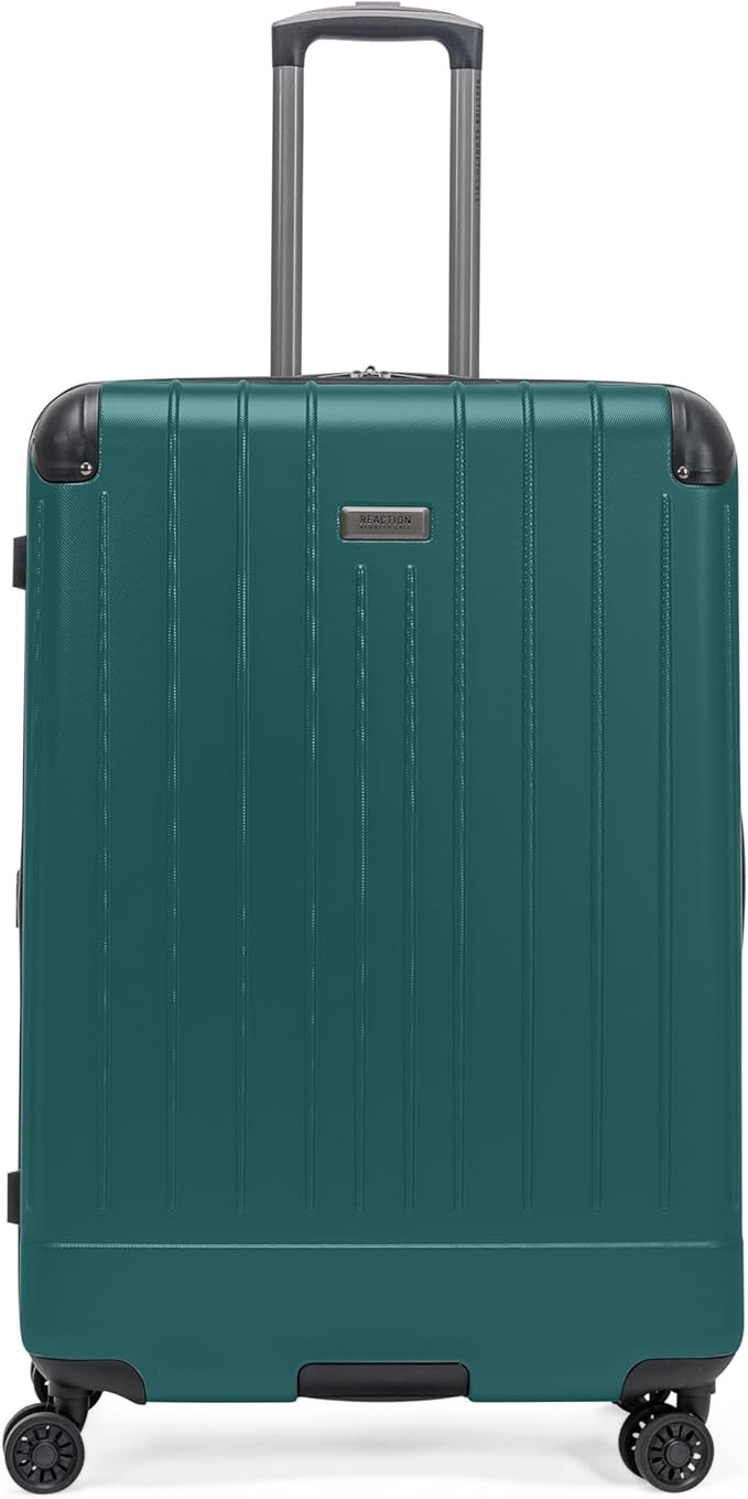 Flying Axis Collection Lightweight Hardside Expandable 8-Wheel Spinner Luggage, Midnight Turquoise, 28-Inch Checked