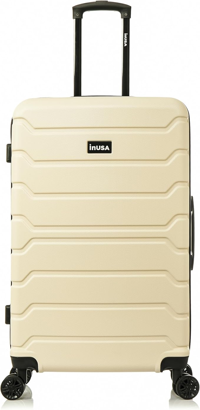 InUSA TREND Luggage with Spinner Wheels | Durable Lightweight Hardside Suitcase, Travel bag with Handle and Trolley, 28-Inch Large Checked luggage | Sand