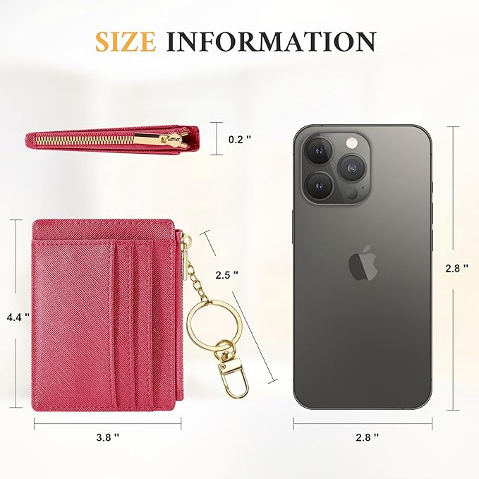 Sodsay Card Case Slim Front Pocket Wallet for Women Credit Card Holder with Keychain | Slim, Front Pocket, Credit Card Holder, with Keychain