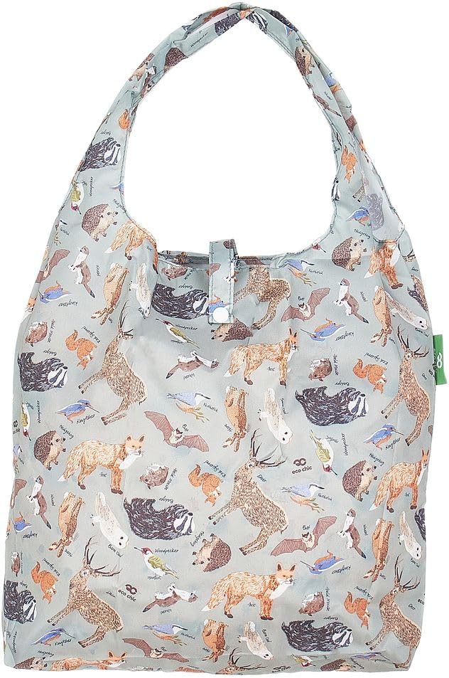 ECO CHIC Foldable Reusable Grocery Bags - Lightweight, Recycled & Reusable Shopping Bag - Waterproof Packable Tote