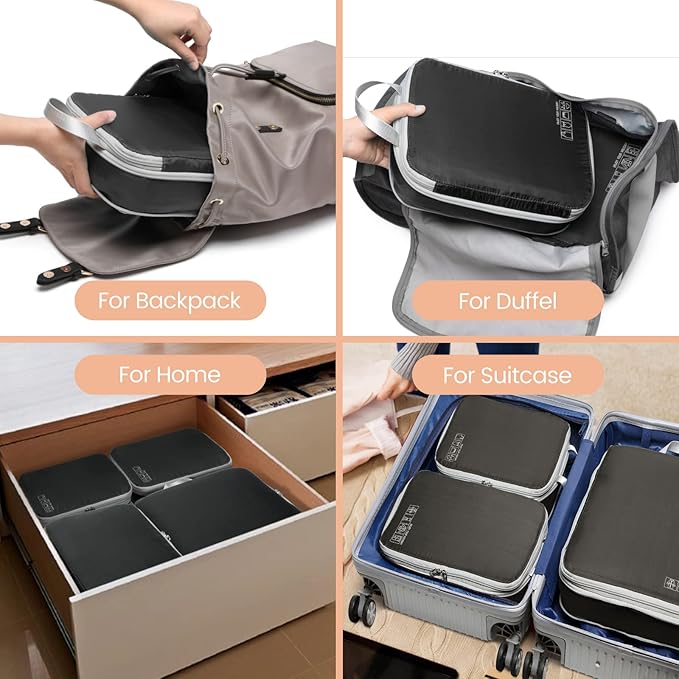 Cambond Compression Packing Cubes for Travel Women - Lightweight Luggage Organizers Bag Packing Cubes for Carry on Suitcases