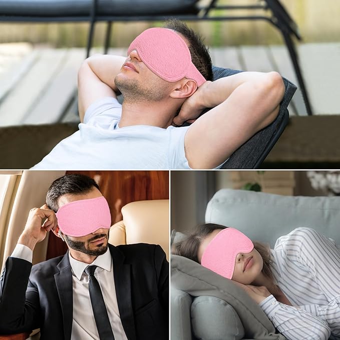 Gritin 100% Blackout Sleep Eye Mask for Women Men,Zero Eye Pressure Sleeping Mask-Ergonomic Design 3D Cutout Eye Movement and Eyelash Friendly Night Blindfold,Ultra Soft&Comfortable for Sleeping-Pink