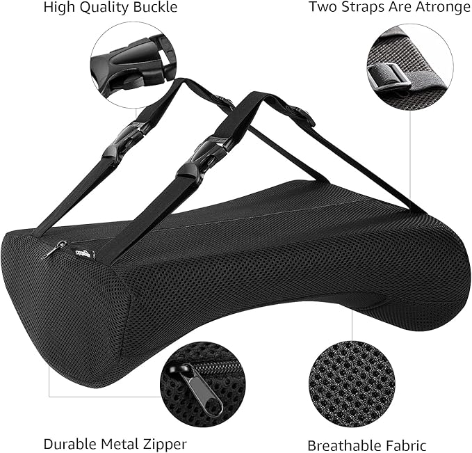 Amazon Basics Comfortable Seat Cushion & Lumbar Support for Office Chairs, Gel Enhanced Memory Foam, Non-Slip, Cooling, Portable, Pack of 2, Rectangular, Black