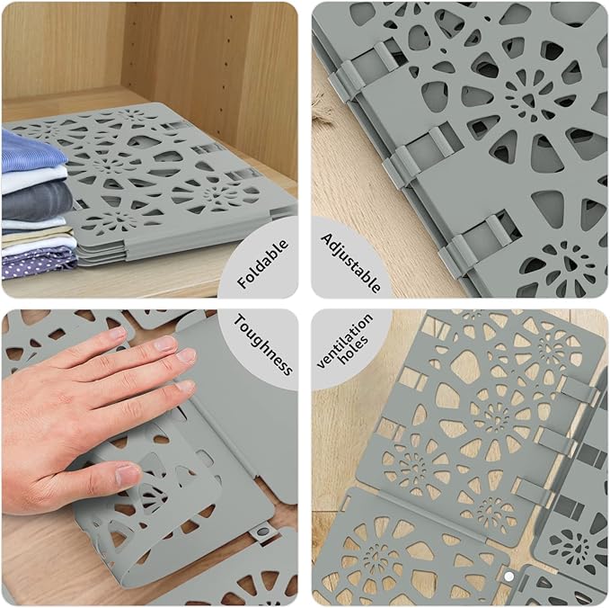 BoxLegend Shirt Folder Board V2 - Durable Plastic Clothes Folding Board Tshirt Organizer T-shirt Folder - Easy and Fast Folding for Adults and Kids - Grey
