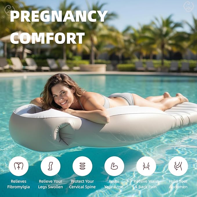 Inflatable Pregnancy Pillow, New Upgraded Belly Mattress Float with Abdominal Hole Full Body Inflatable Bed for Pregnant Women, The Pregnancy Pillow for Sleeping Prone