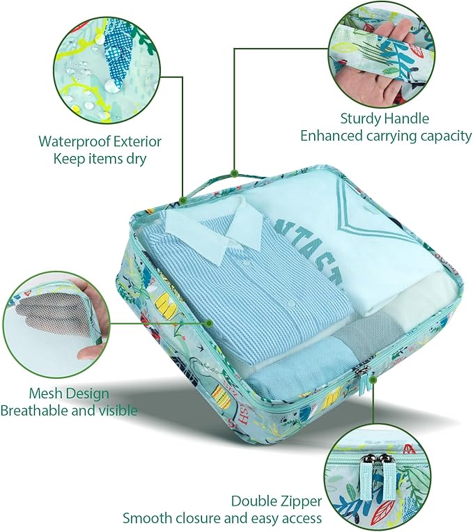 Packing Cubes for Travel, 8 Pieces Luggage Packing Organizers for Suitcase, Kid Packing Cubes, Travel Essentials for Girls and Women