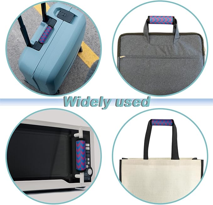 5 Pack Luggage Handle Wrap, Neoprene Suitcase Handle Cover, Bright Color Luggage Identifier for Easy Airport Pickup, Soft Grip Travel Accessories for Cruise Airplane, Purple