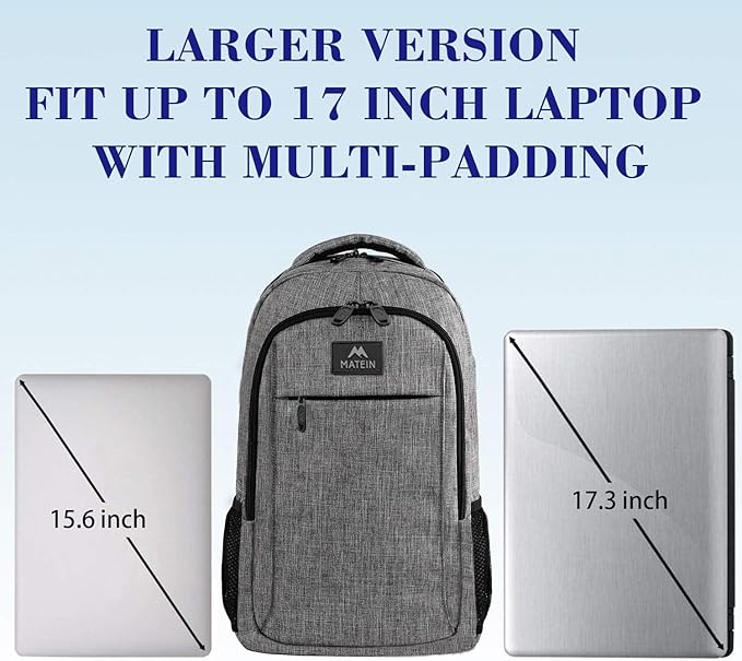 MATEIN 17 Inch Laptop Backpack, TSA Large Backpack for Travel and Business, Water Resistant Big Flight Approved Weekender Carry-On Backpack with Luggage Sleeve for Women and Men