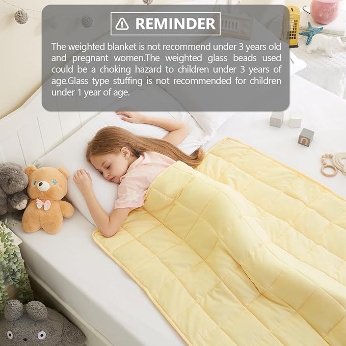 L'AGRATY Weighted Blanket - 40"x60" 10lbs Breathable Weighted Blanket Microfiber Material with Glass Beads