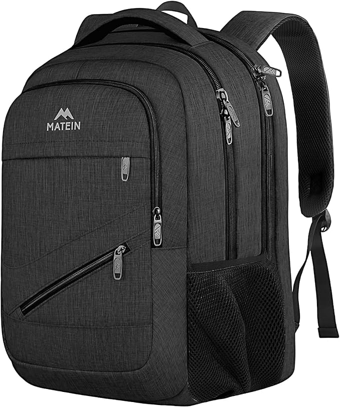MATEIN 15.6 Inch Backpack for Men Women, 20 L Personal Item Casual Backpack Airline Approved, Water Resistant Laptop Computer Backpack with Multiple Organized Pockets, Black