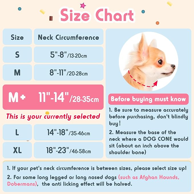 Inflatable Dog Pillow Cone Collar After Surgery, Donut Soft Neck Cone for Beagle French Bulldog Medium Plus Dogs, etc, Recovery E Collar to Stop Licking Pink