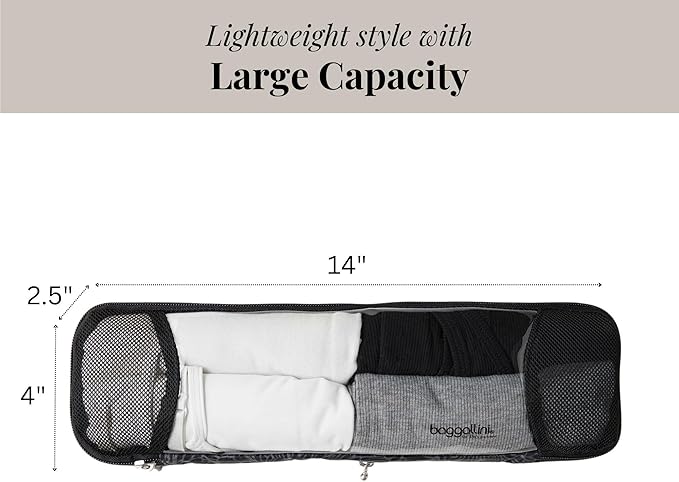 Baggallini Long Compression Cube - Lightweight Compression Packing Cube for Travel