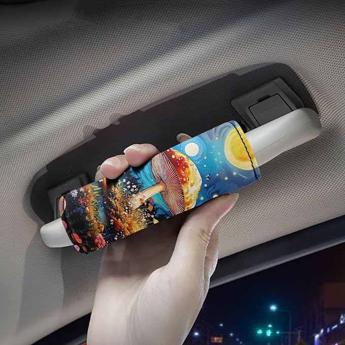 BIGCARJOB Mushroom Luggage Handle Cover Replacement 2 Pcs Moon Mushroom Suitcase Identifier Protective Cover Trolley Case Grip Travel Luggage Handle Wrap Luggage Accessories