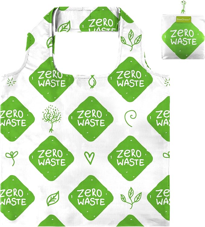 BeeGreen Zero WasteReusable Grocery Bags Tote Bags Bulk Gift for Women Large Shopping Basket Gift Bag Bulk Foldable Organizer with Handles Cloth Heavy Duty Washable Packable Collapsible