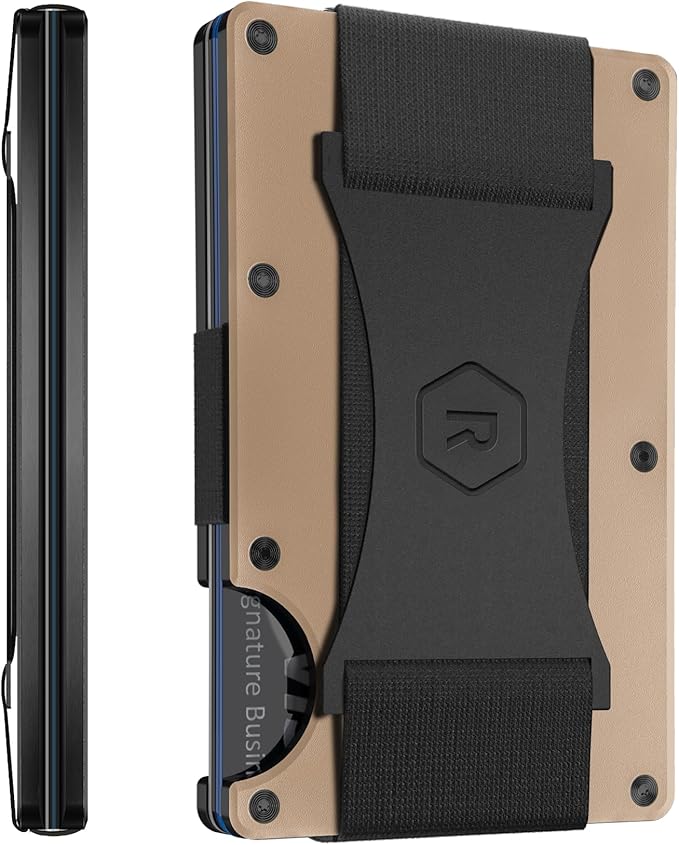 Ridge Wallet for Men - Slim Minimalist Compact Wallet and Card Holder, RFID Protected Front Pocket Wallets for Men with Integrated Cash Strap