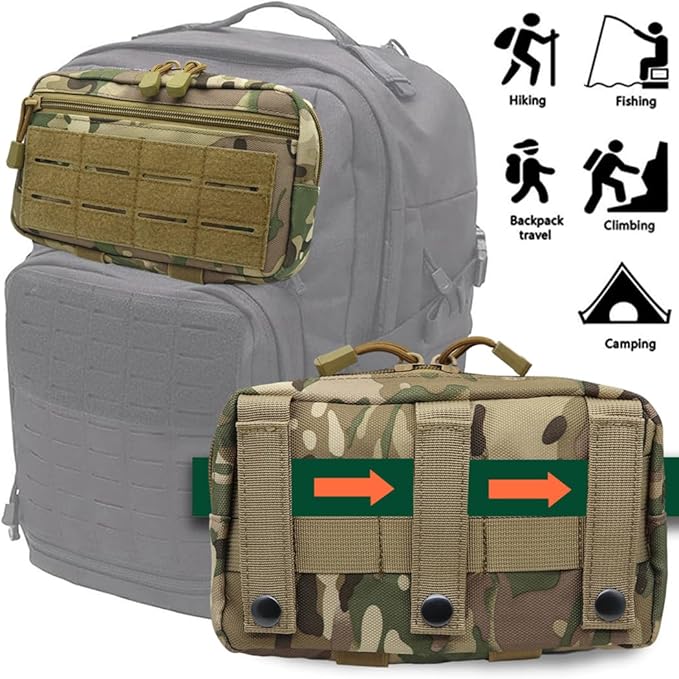 Tactical Molle Pouch, Multi-Purpose EDC Admin Pouch Utility Gadget Gear Backpack Military Waist Bag for Outdoor, Hunting, Traveling, Hiking
