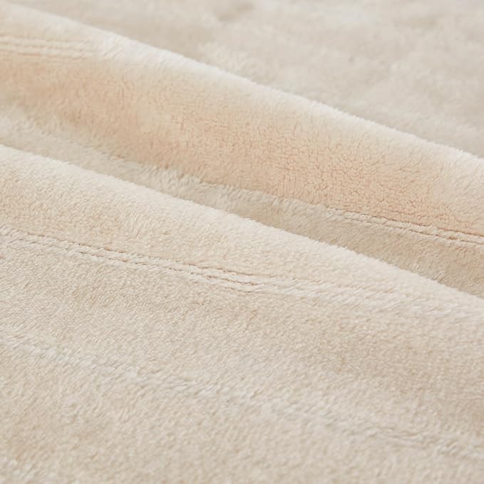 Extra Large 120x120 Inch Giant Soft Cozy Fleece Blanket, Huge Oversized Seamless King 3D Jacquard Decorative California King Blanket for Bed, Couch, Travel - Striped Khaki