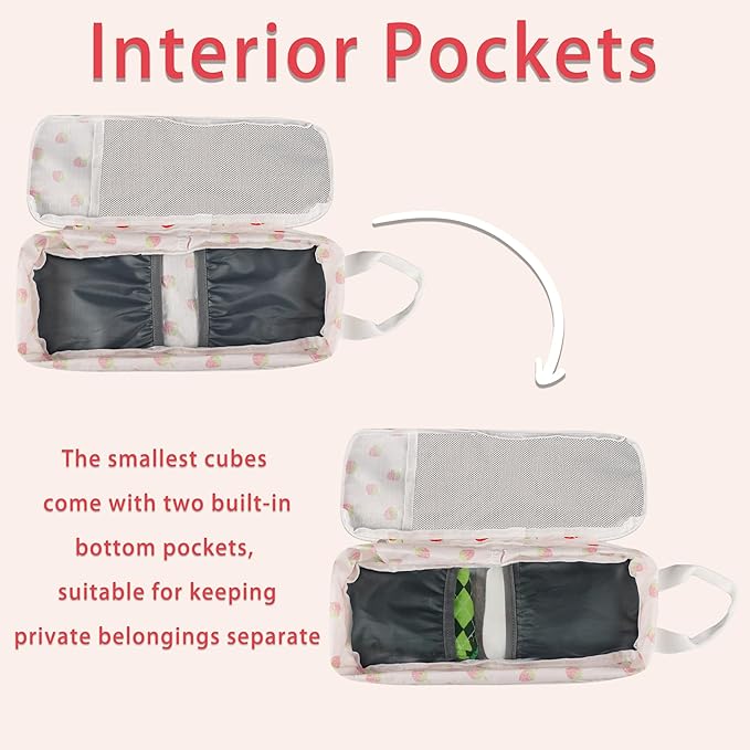 7 Pcs Compression Packing Cubes for Travel Luggage, Lightweight Suitcase Organizer Bags Set, Compression Packaging Cube for Travel Essentials, Packing Cubes for Carry on Suitcase