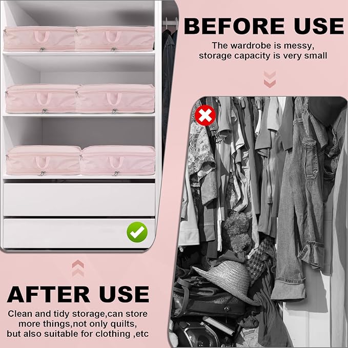 Compression Packing Cubes for Travel Essentials, 2pc Expandable Travel Cubes for Packing Bags Suitcase Organizer, Pink