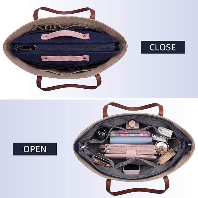 VANCORE Purse Organizer Insert for Handbags,Tote Bag Organizer Insert with Zipper Bag,Premium Handbag Organizer Inside Liner for Women with 15 Pockets
