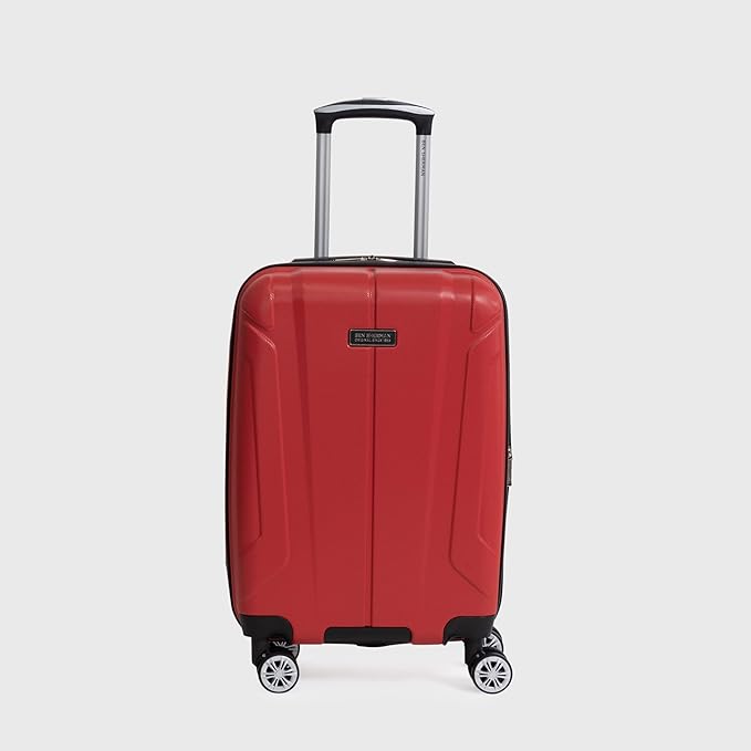 Ben Sherman Derby Spinner Travel Upright Luggage, Lipstick Red, 20-Inch Carry On
