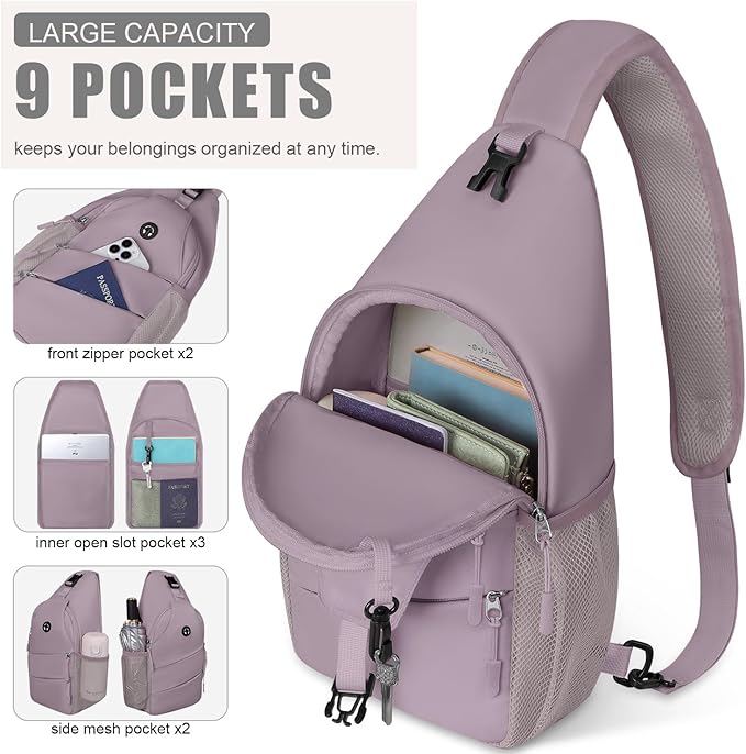 Crossbody Bags for Women Men Trendy Sling Bag Backpack Casual Chest Bag with Convertible Shoulder Strap