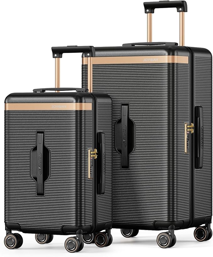 Joyway Luggage Sets 2 Piece, 22 Inch Carry On Luggage and 26 Inch Trunk Checked Luggage with Cup Holder, Lightweight Hardside Suitcase with Pressure-resistant Frame, Shock Absorbing Wheel and TSA Lock