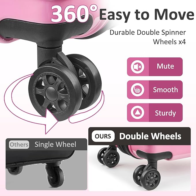 24inch Luggage with Spinner Wheels, Lightweight PC+ABS Hard Shell Suitcases, Expandbale Storage & TSA Aprovel Lock