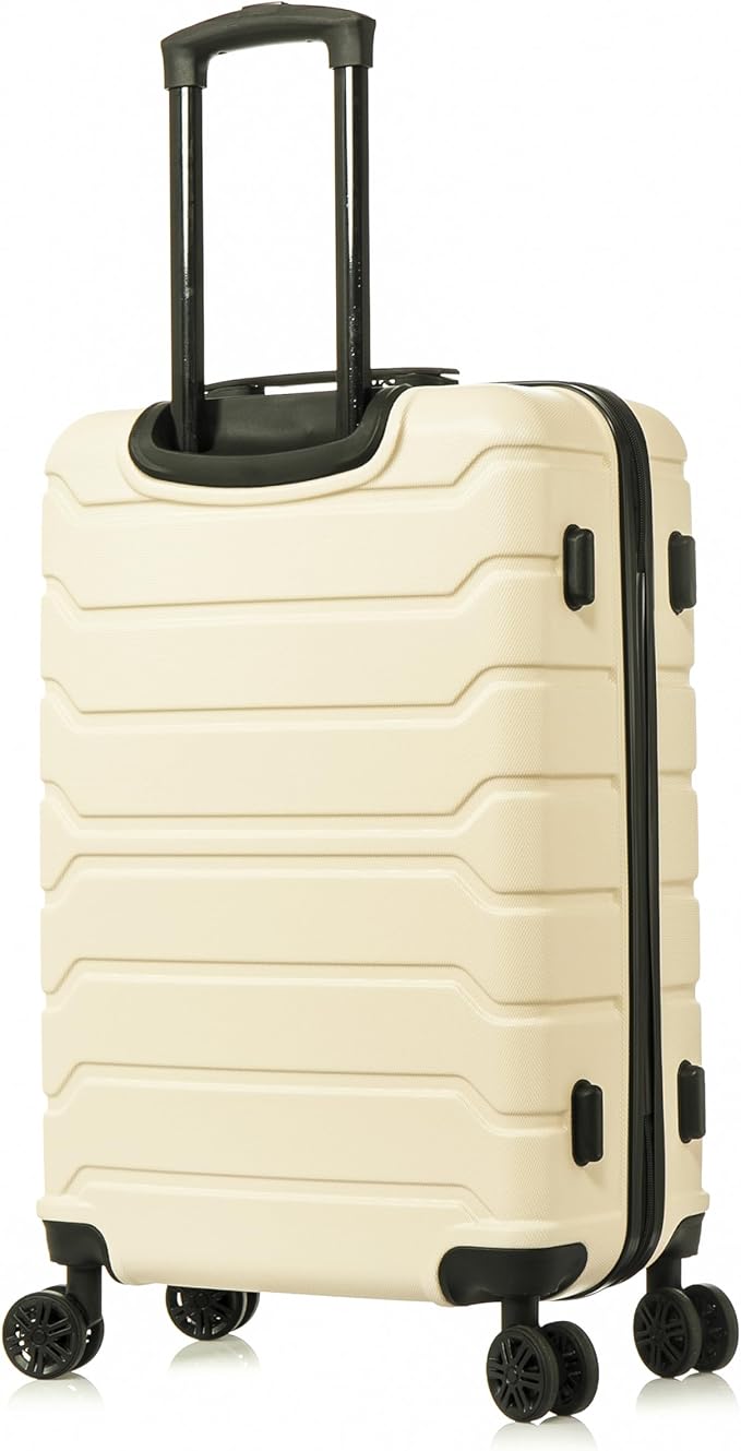 InUSA TREND Luggage with Spinner Wheels | Durable lightweight Hardside Suitcase, Travel bag with Handle and Trolley, 24-Inch Medium Checked luggage | Sand