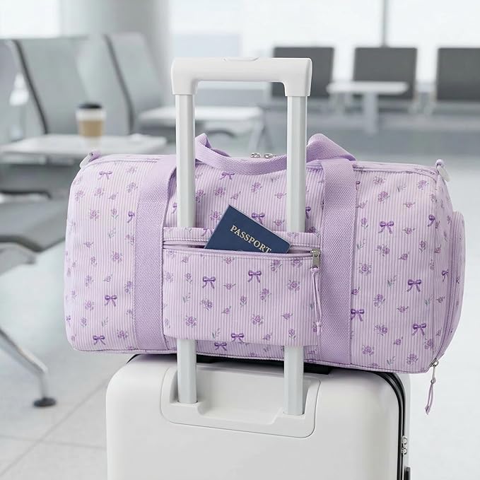 BTOOP Duffle Bag for Gym Sports Women Girls Workout Travel Bag Weekender with Shoe Compartment and Wet Pocket