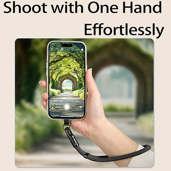 Wrist Lanyard, Phone Wrist Strap for iPhone Case Camera, Anti Theft Strap Lanyard with 360° Rotating Hook (Black&Purple)