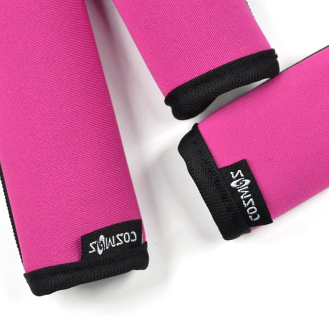 Cosmos Pack of 3 Neoprene Luggage Handle Wrap Handle Grip Luggage Identifier for Travel Bag Luggage Suitcase (Hot Pink Color)