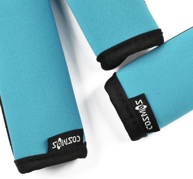 Cosmos Pack of 3 Neoprene Luggage Handle Wrap Handle Grip Luggage Identifier for Travel Bag Luggage Suitcase (Aqua Blue Color)