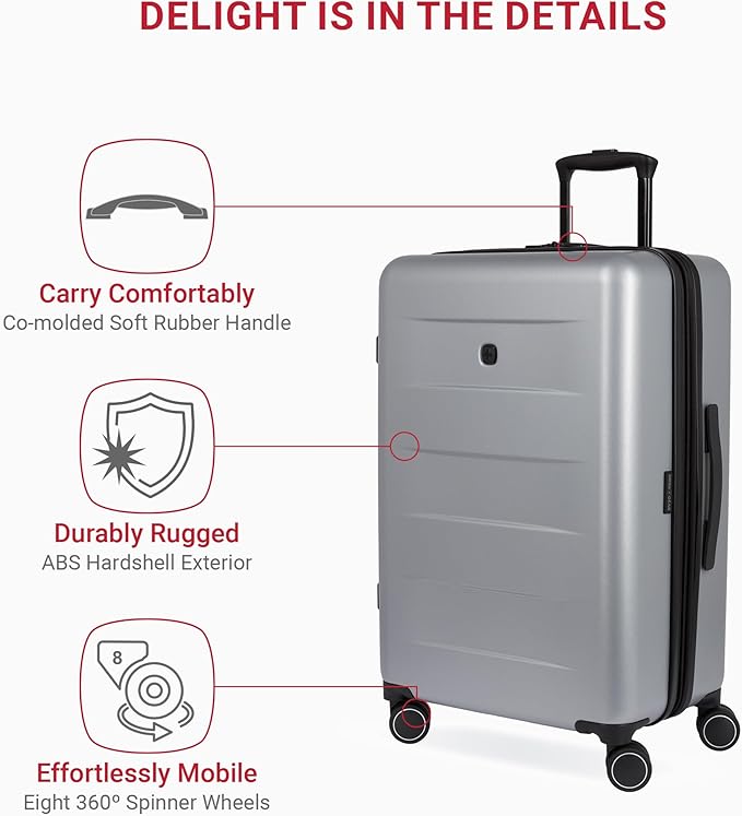 SwissGear 8020 Eclipse Collection Hardside Expandable Luggage – Ultimate Grey