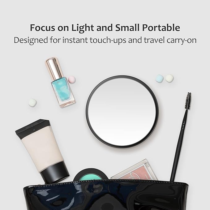 MIYADIVA 30X Magnifying Mirror, Small Travel Mirror with Suction Cup and Tweezers, 3.5 Inches