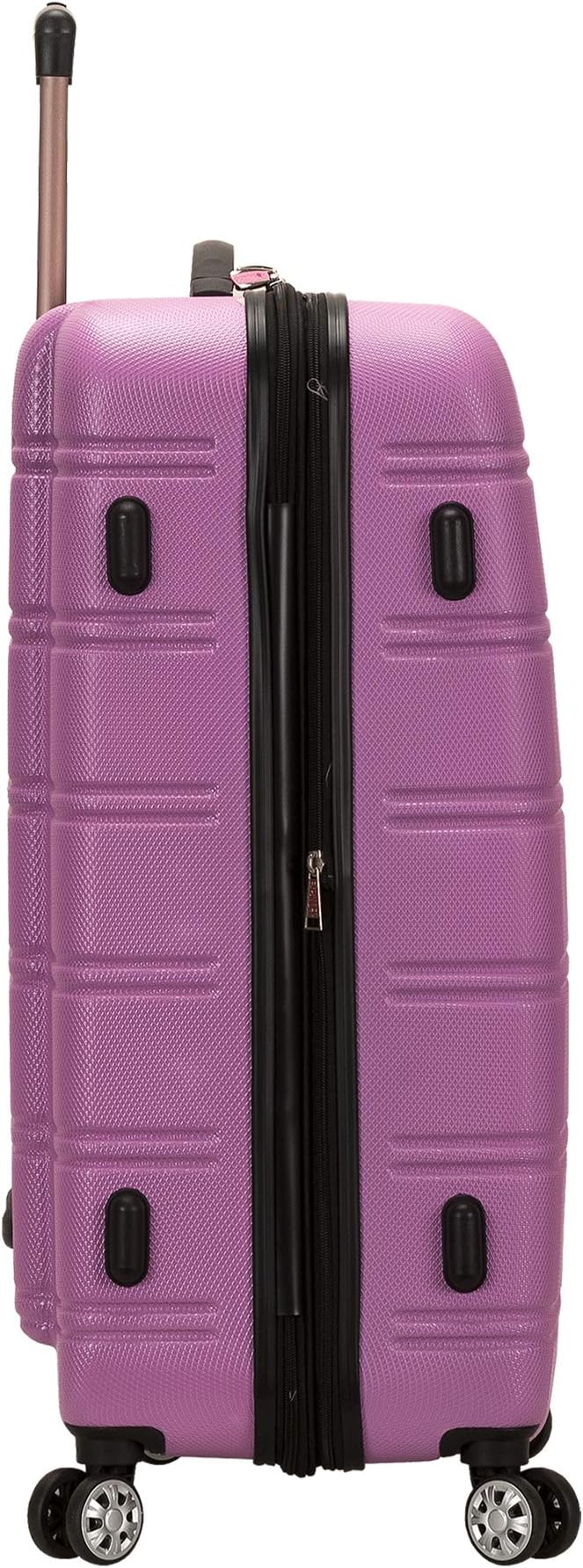Rockland Melbourne Hardside Expandable Spinner Wheel Luggage, Pink, 3-Piece Set (20/24/28)