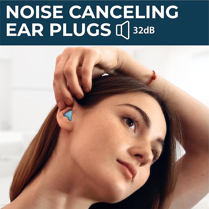 Peace&Quiet | PQ 100 Wax Ear Plugs for Sleeping - Silicone Wax Earplugs for Sleeping and Swimming, Gel Ear Plugs for Noise Cancelling, Sleeping Earplugs, Sound Blocking 32 Db (100 Pillows), White Blue